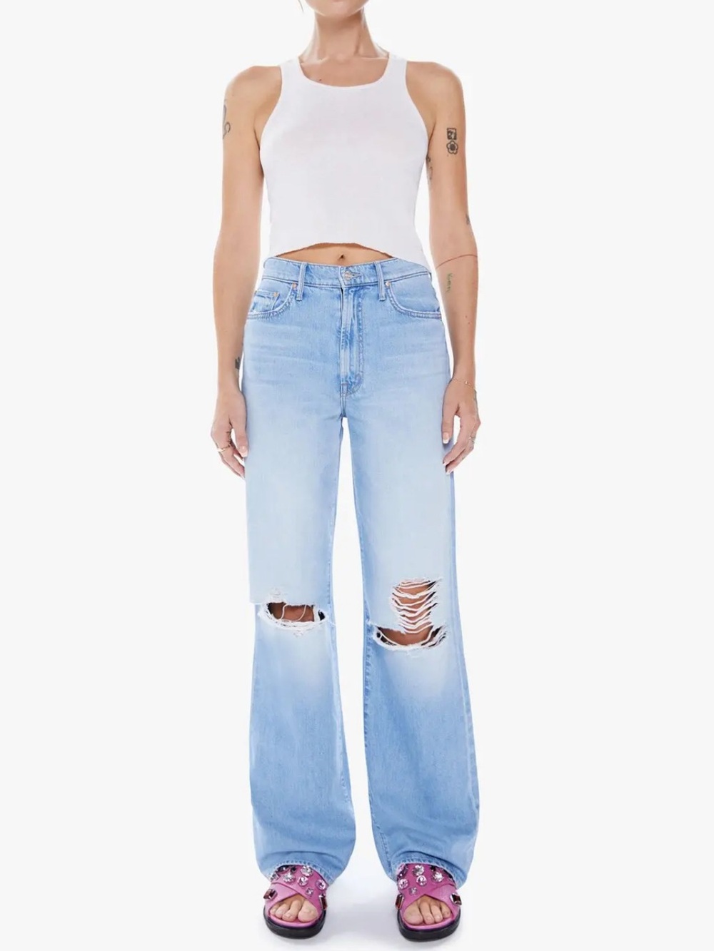 MOTHER The Maven Heel Jeans Size 33 NWT RT $268 Ripped Off